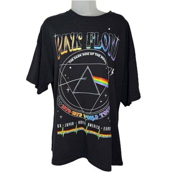 Rock Band Tee Pink Floyd The Darkside of the Moon 1972-73 World Tour - Picture 1 of 6